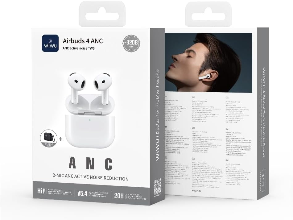 WIWU AIRBUDS 4 ANC CLEAR CALLS TWS ENC - WHITE