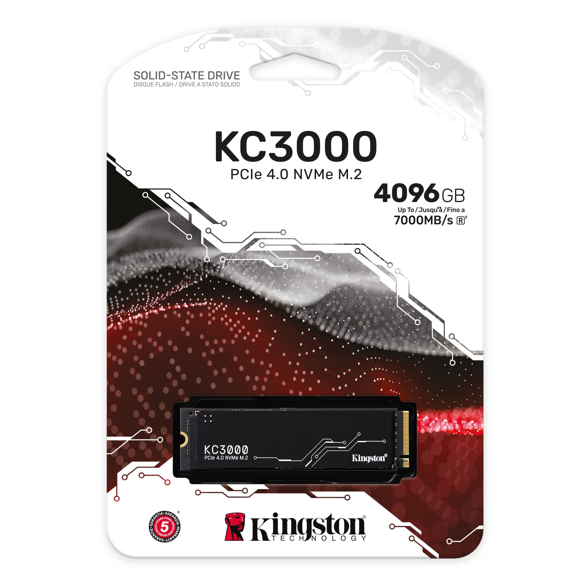 Kingston KC3000 4TB / 4096GB PCIe 4.0 NVMe M.2 SSD up to 7,000MB