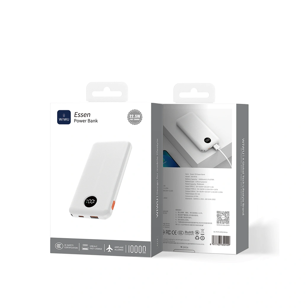 WIWU ESSEN POWER BANK 10K WHITE