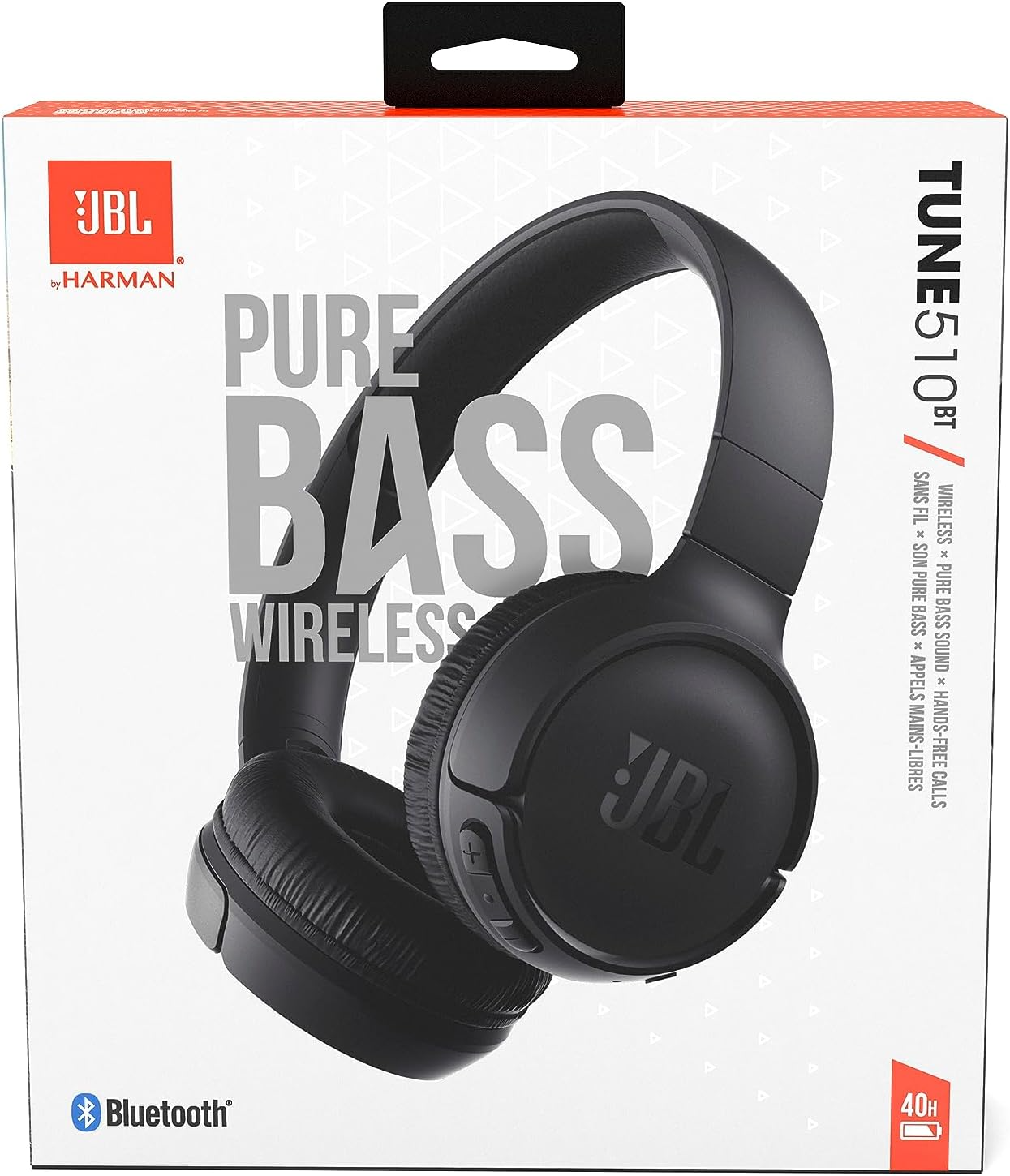 JBL Tune 510BT  Wireless  Headphones with Purebass Sound - Black HEADSET