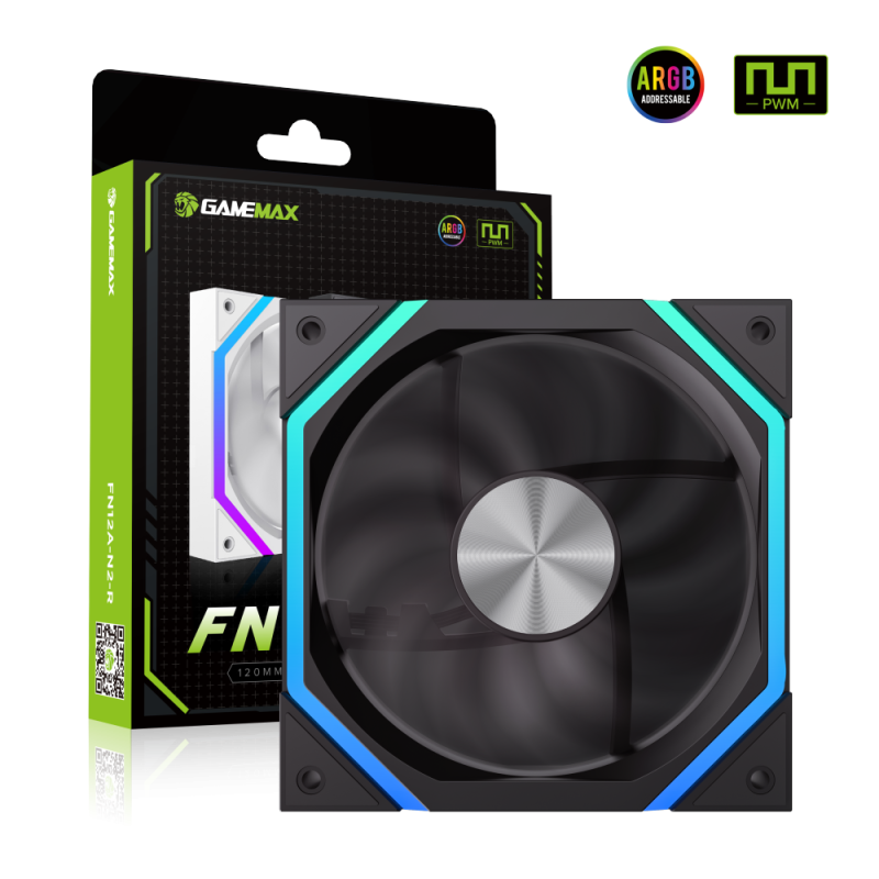 GAMEMAX FN12A-N2 1200MM PWM ARGB COOLING FAN BLACK GAMEMAX FN12A-N2 1200MM PWM ARGB COOLING FAN BLACK
