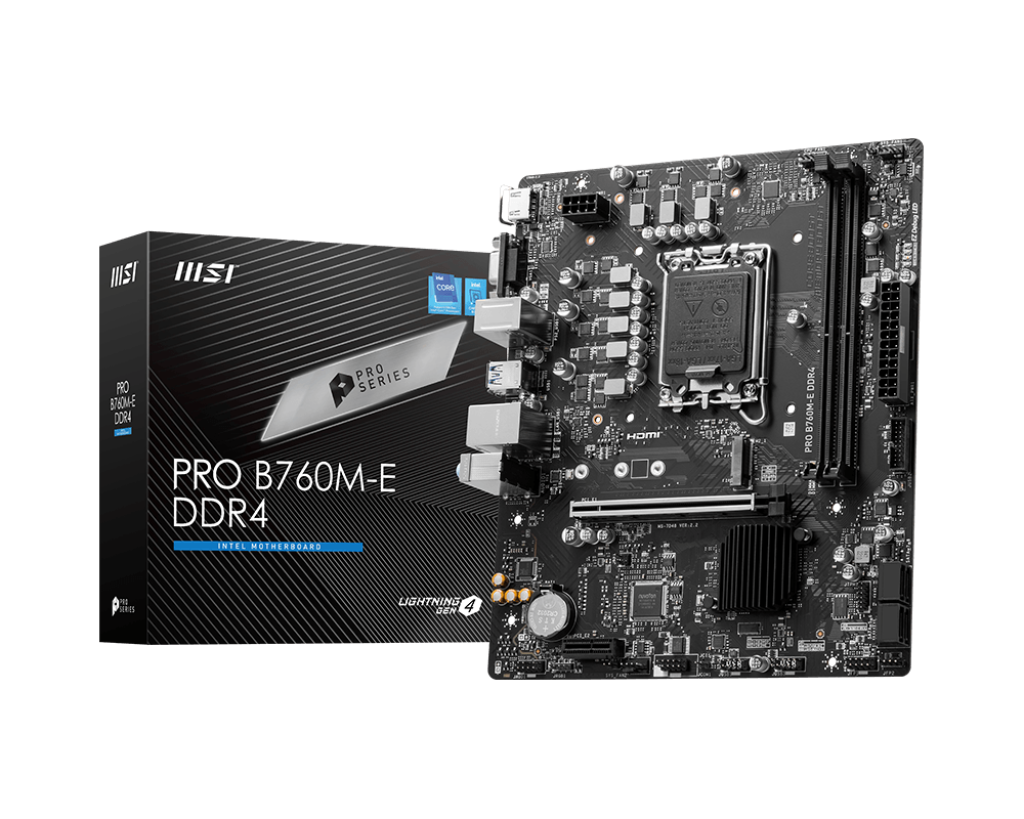 MSI PRO B760M-E DDR4 Intel® Core™ 14th/ 13th/ 12th Gen Processors LGA 1700 Motherboard