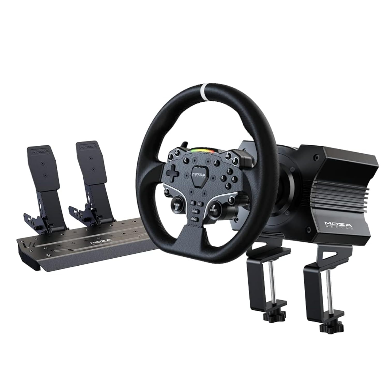 MOZA R5 Racing Bundle for PC ( R5 Wheel and Pedals / HGP Shifter / HBP Handbrake / R-P Lite Clutch Pedal / Performance Kit for SR-P Lite / niversal Mounting Plate )