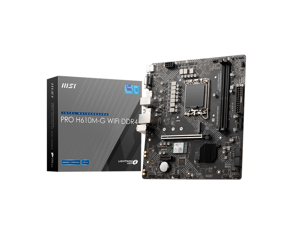MSI PRO H610M-G WIFI DDR4  Intel® Core™ 14th/ 13th/ 12th Gen Processors LGA 1700 Motherboard