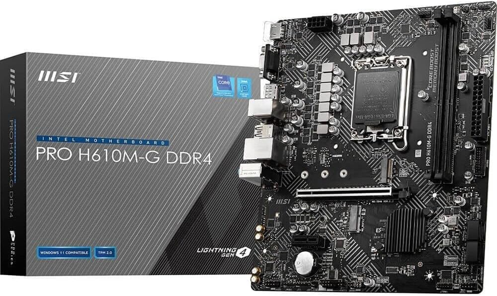 MSI PRO H610M-G DDR4 Intel® Core™ 14th/ 13th/ 12th Gen Processors LGA 1700 Motherboard