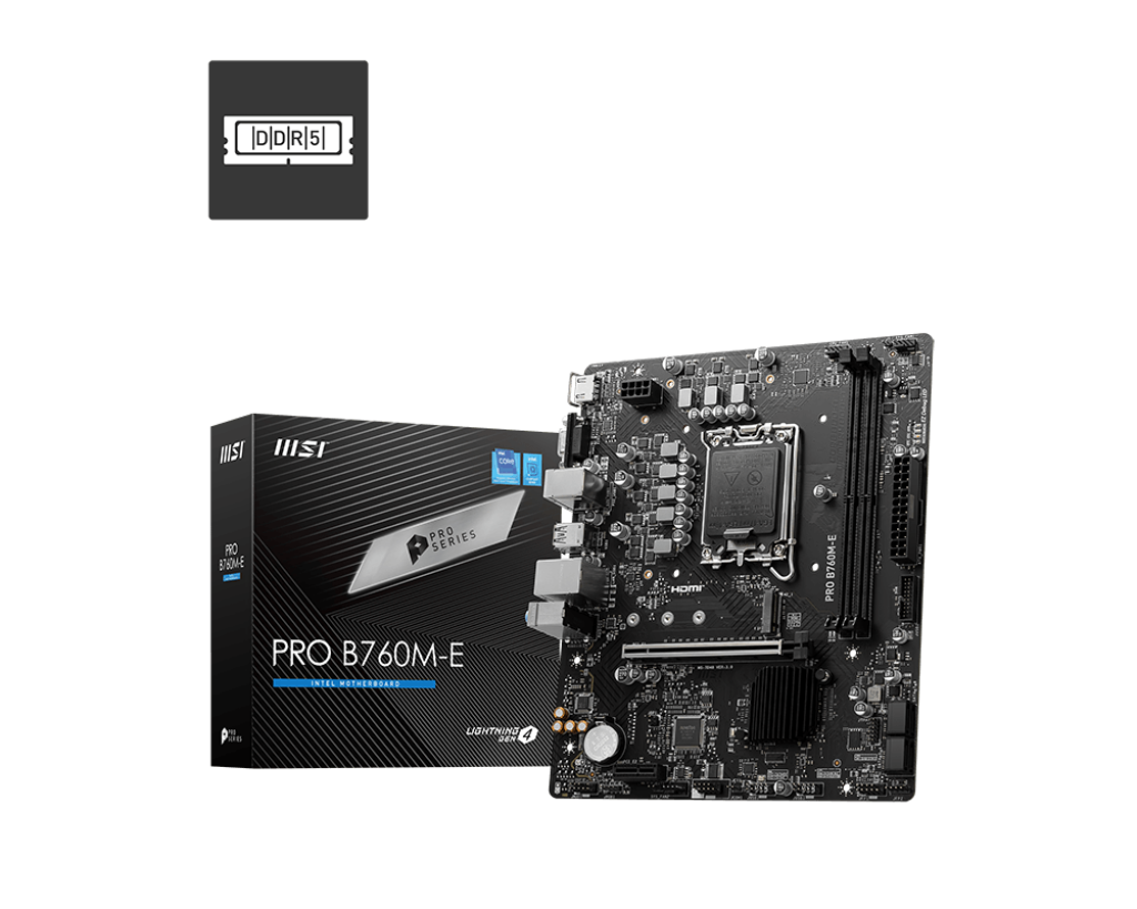 MSI PRO B760M-E DDR5 Intel® Core™ 14th/ 13th/ 12th Gen Processors LGA 1700 Motherboard