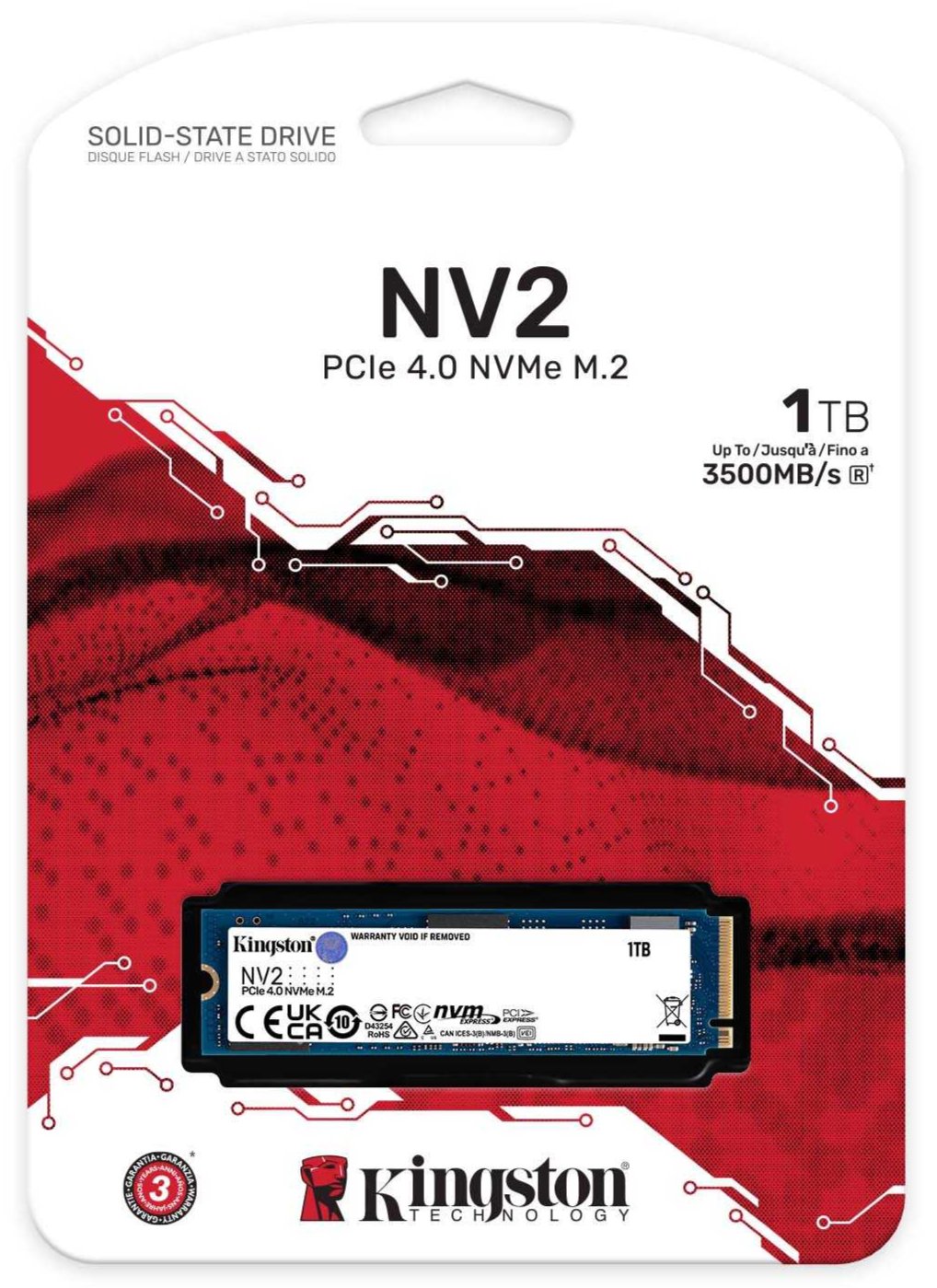 Kingston NV2 1TB  PCIe 4.0 NVMe SSD M.2