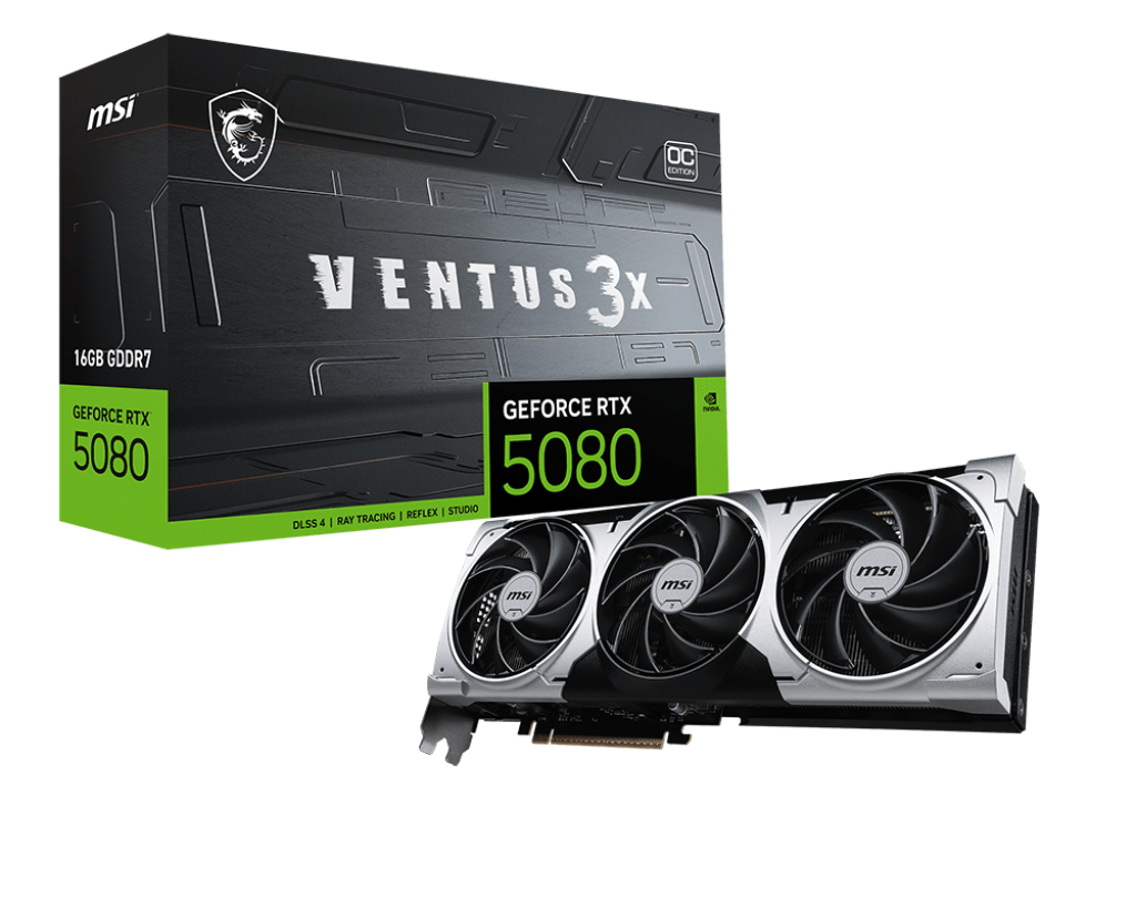 MSI GeForce RTX™ 5080 16G VENTUS 3X OC PLUS GDDR7 - Graphics Card