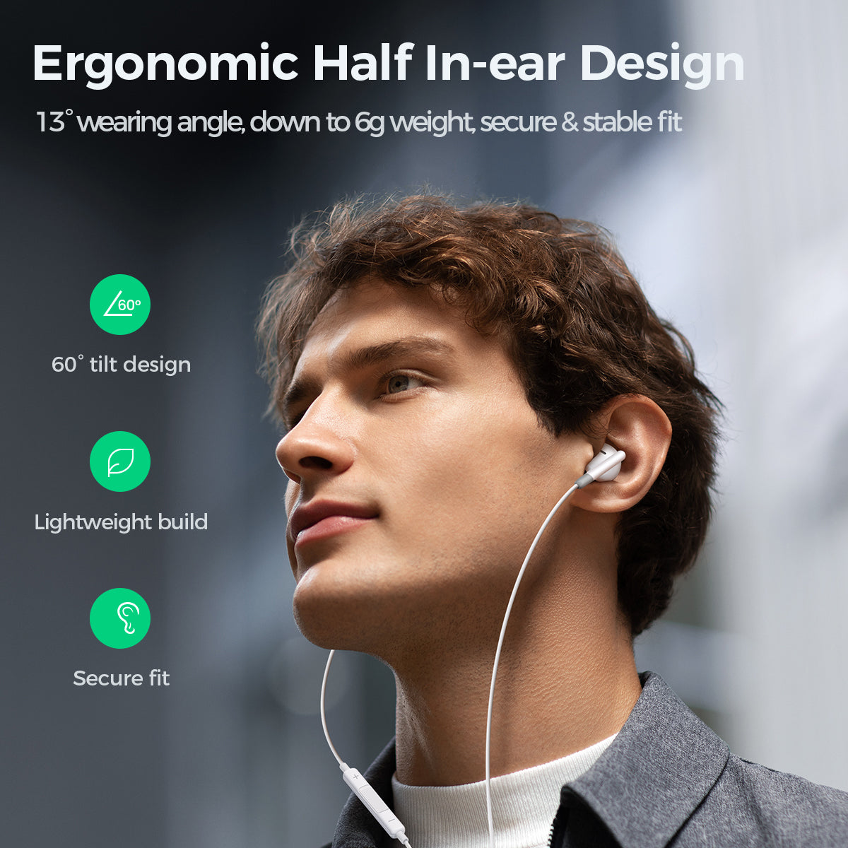 JOYROOM JR-EW01 Half -Ear wired Earphones