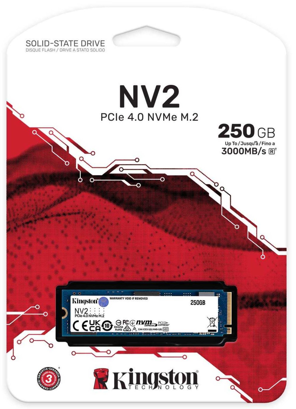 Kingston NV2 250GB  PCIe 4.0 NVMe SSD M.2