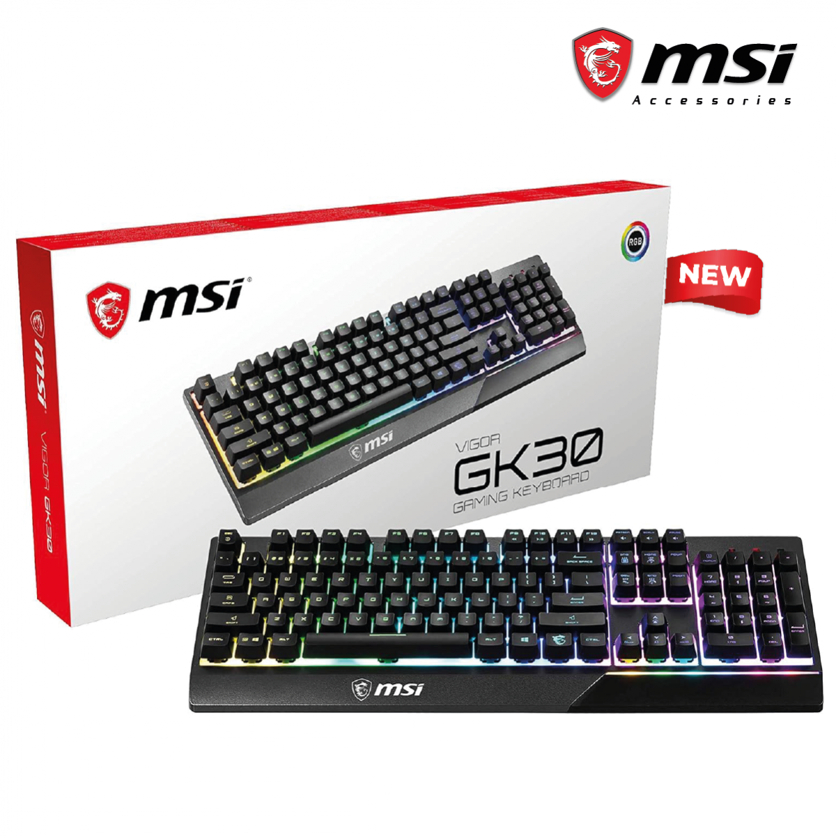 MSI Vigor GK30 RGB 6-Zone RGB Lighting Gaming Keyboard MSI Vigor GK30 RGB 6-Zone RGB Lighting Gaming Keyboard