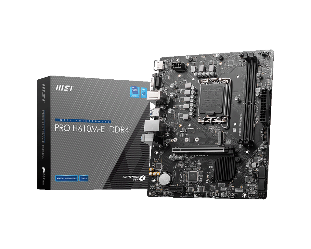 MSI PRO H610M-E DDR4 Intel® Core™ 14th/ 13th/ 12th Gen Processors LGA 1700 Motherboard
