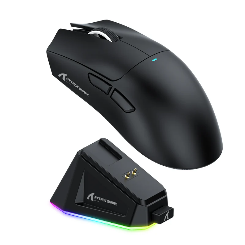 ATTACK SHARK X11 Wireless Gaming Mouse with Charging Dock - Black