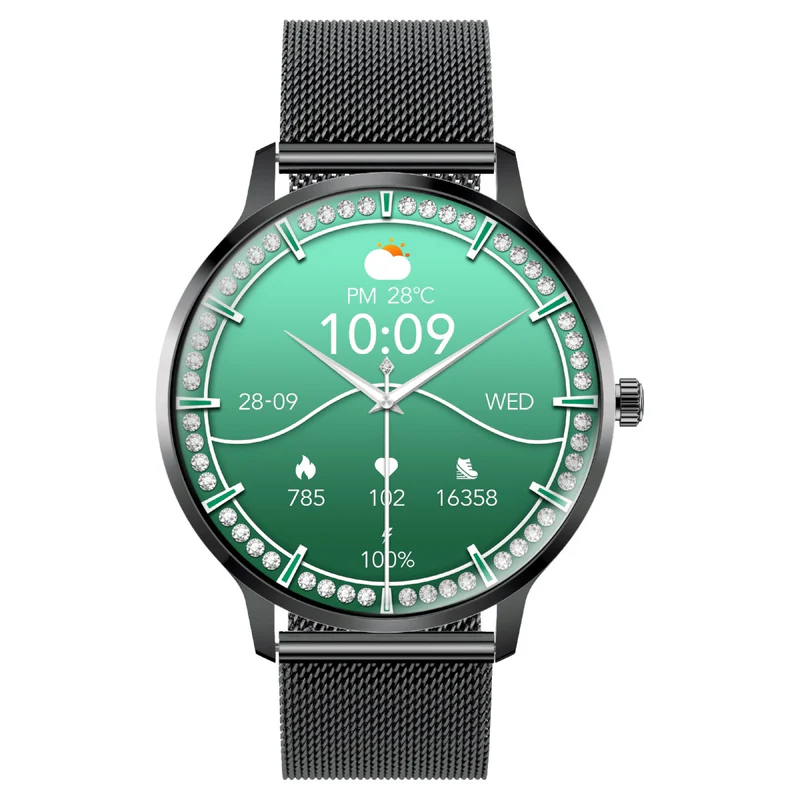 Promate Curved AMOLED Screen Fitness Tracker Smart watch w/ BT Calling - Black