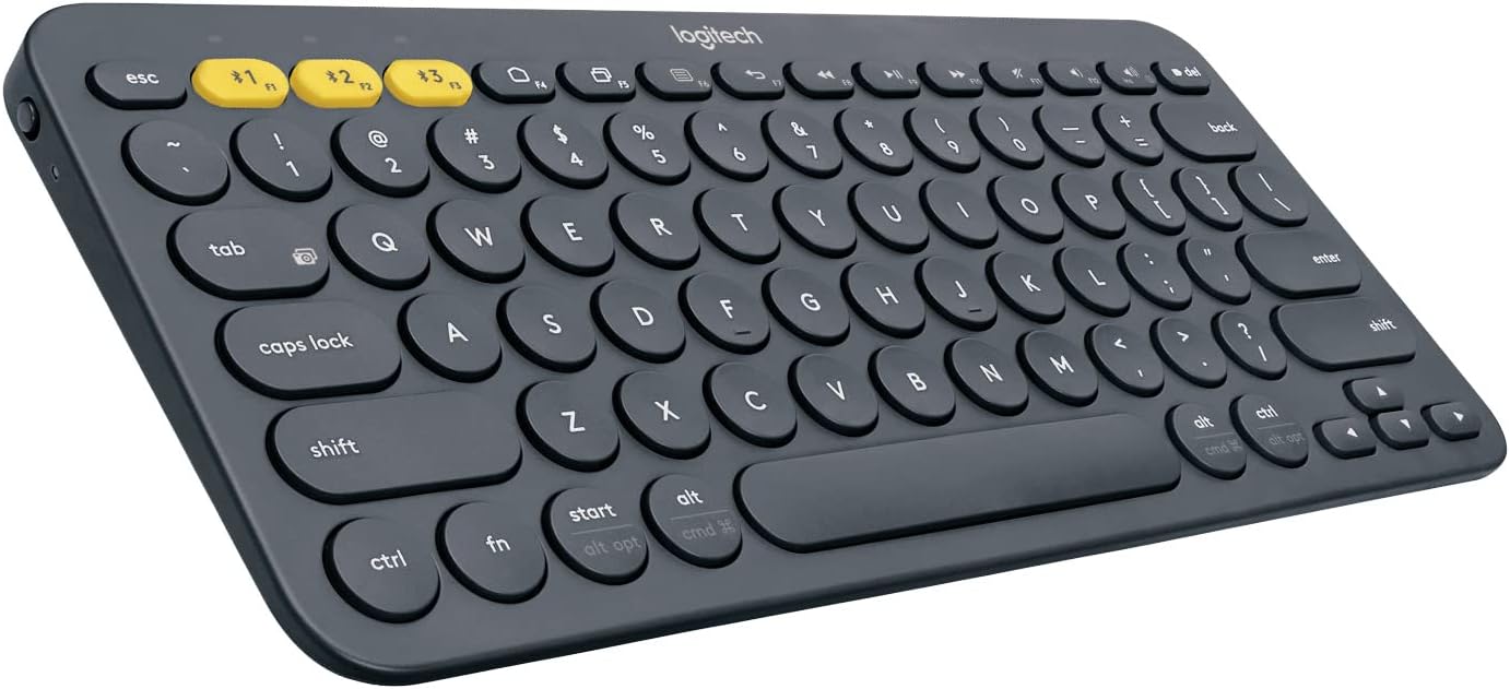 Logitech K380 Pebble Multi-Device Bluetooth Keyboard – Windows, Mac, Chrome OS, Android, iPad, iPhone, Apple TV Compatible