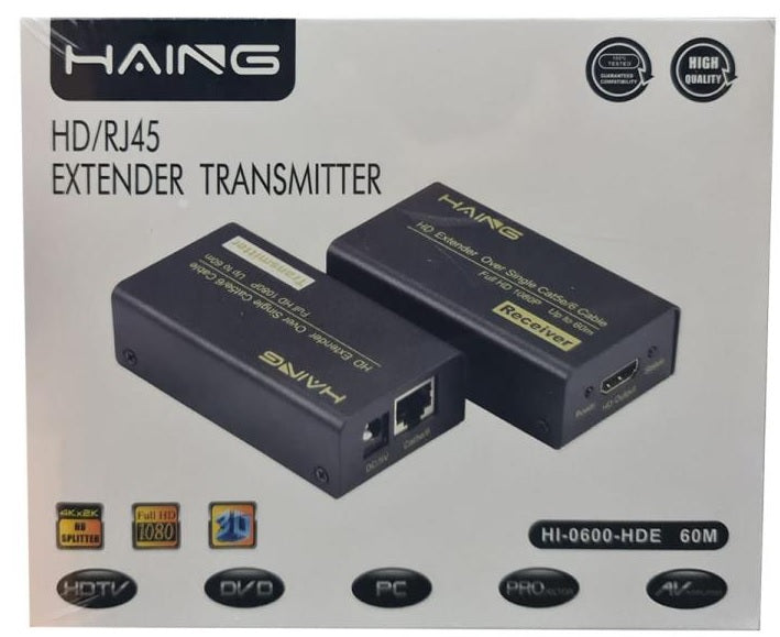 HAING (HI-0600-HDE) HDMI / RJ45 EXTENDER TRANSMITTER 60M