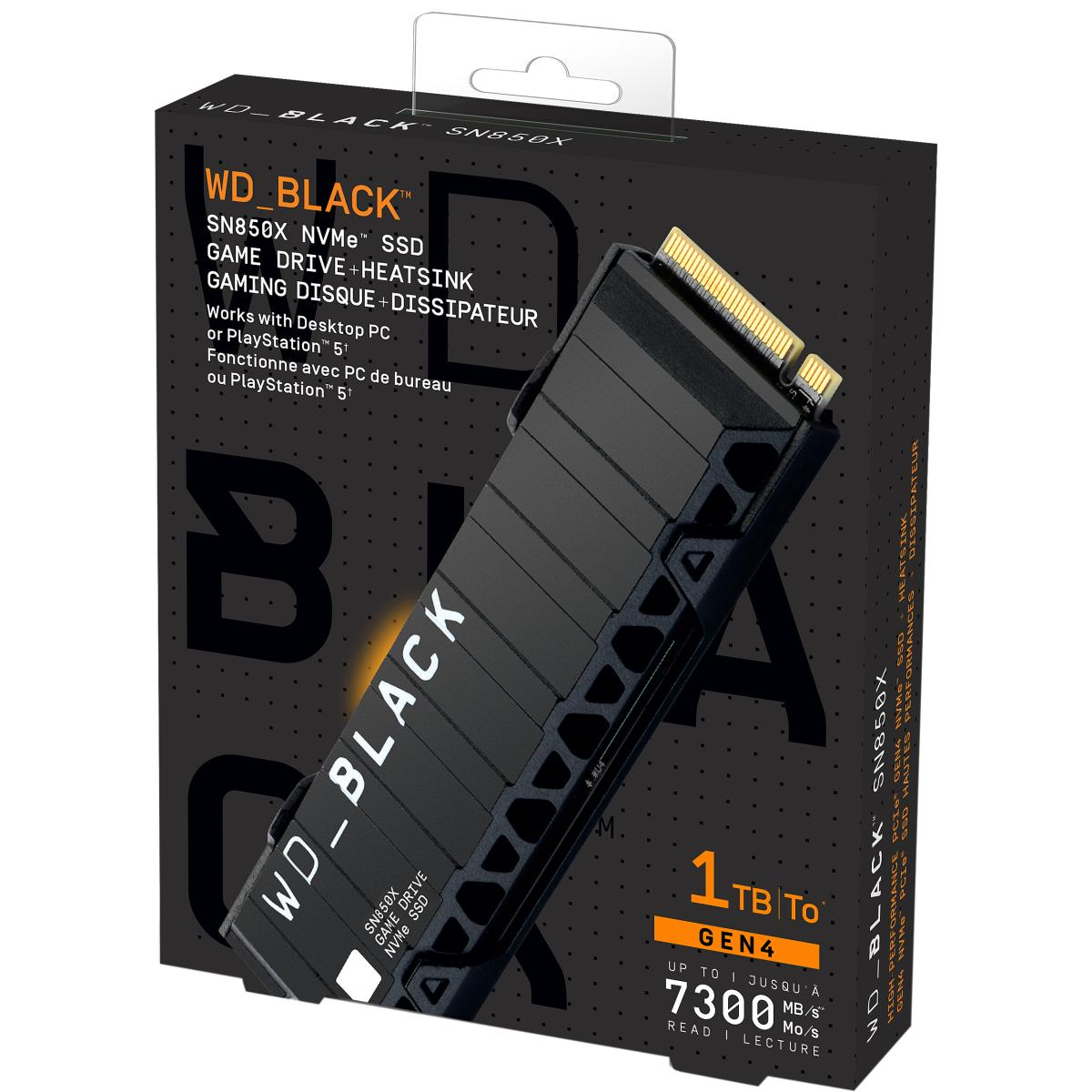 WD BLACK SN850X NVMe M.2 2280 1TB With Heatsink