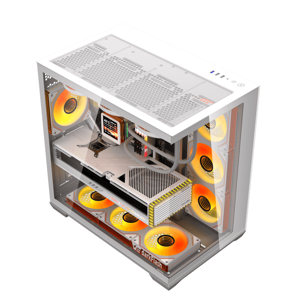 DARKFLASH C280 WHITE E-ATX GAMING CASE