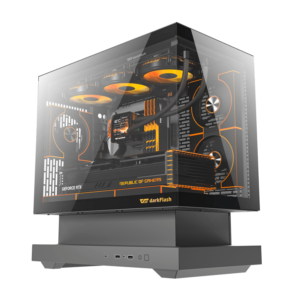 DARKFLASH FLOATRON F1 M-ATX Black PC Gaming Case
