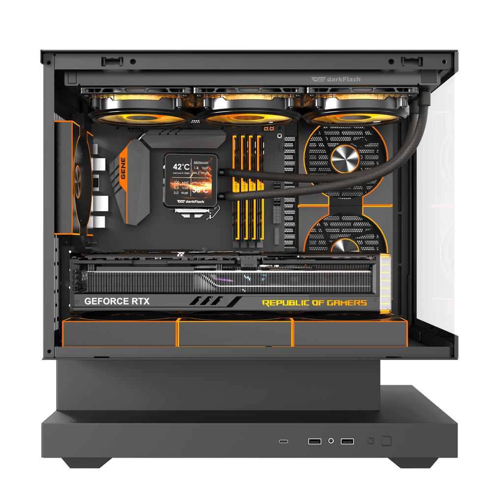 DARKFLASH FLOATRON F1 M-ATX Black PC Gaming Case
