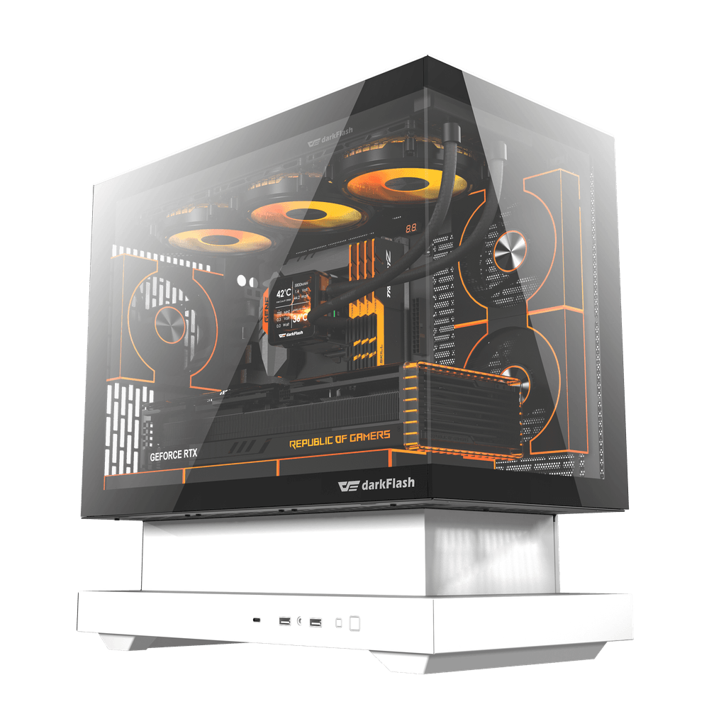 DARKFLASH FLOATRON F1 M-ATX White PC Gaming Case
