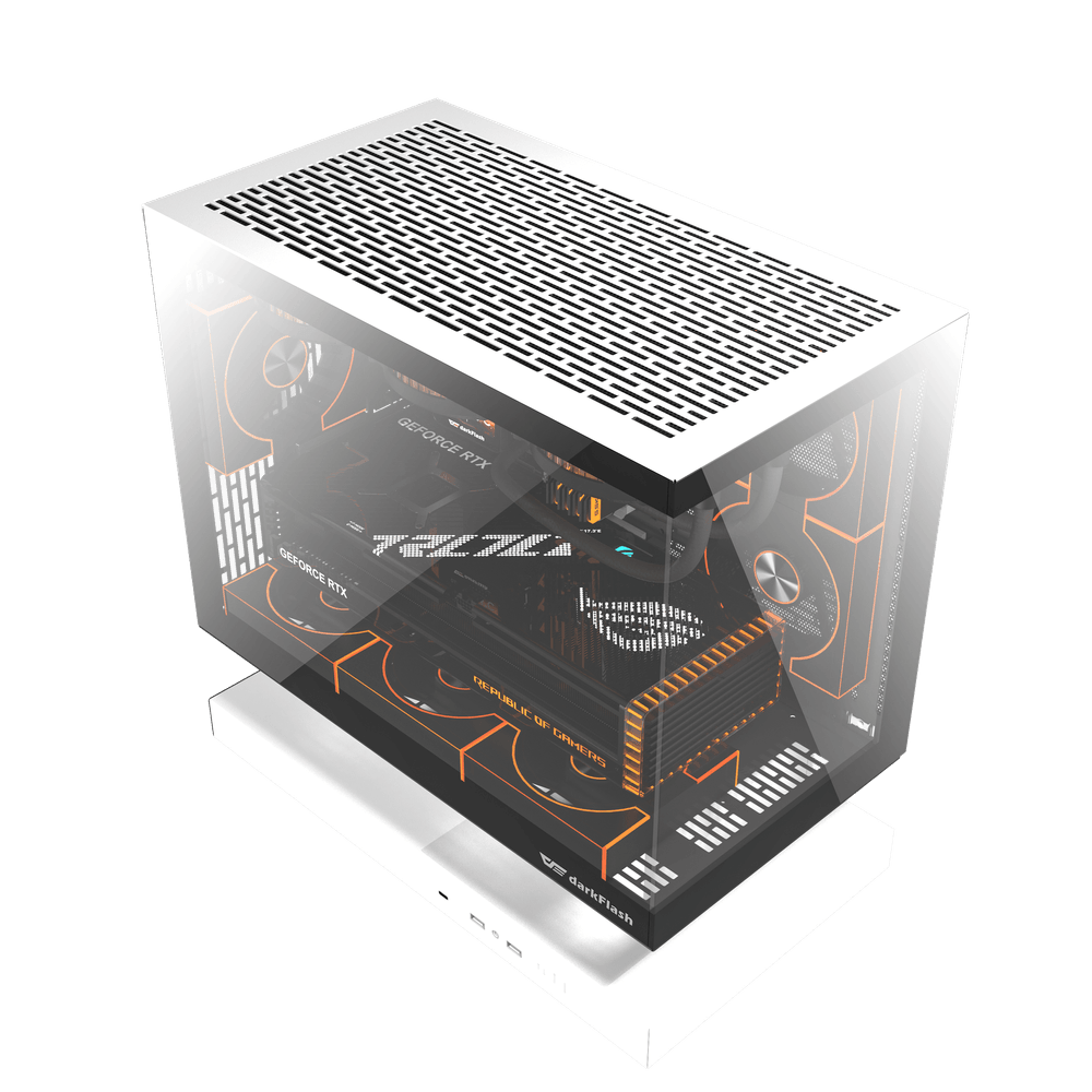 DARKFLASH FLOATRON F1 M-ATX White PC Gaming Case