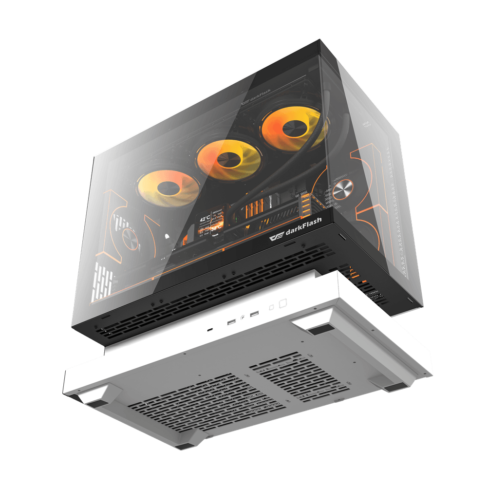 DARKFLASH FLOATRON F1 M-ATX White PC Gaming Case