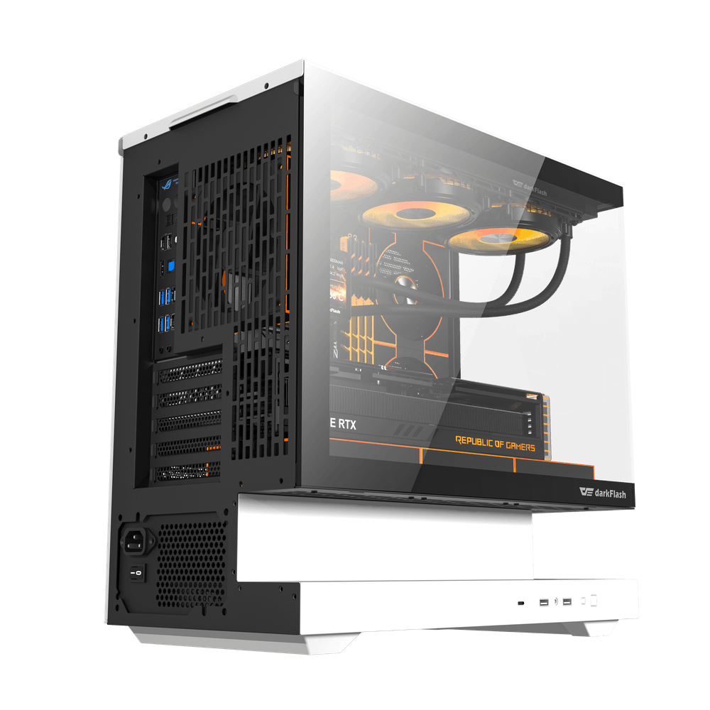 DARKFLASH FLOATRON F1 M-ATX White PC Gaming Case