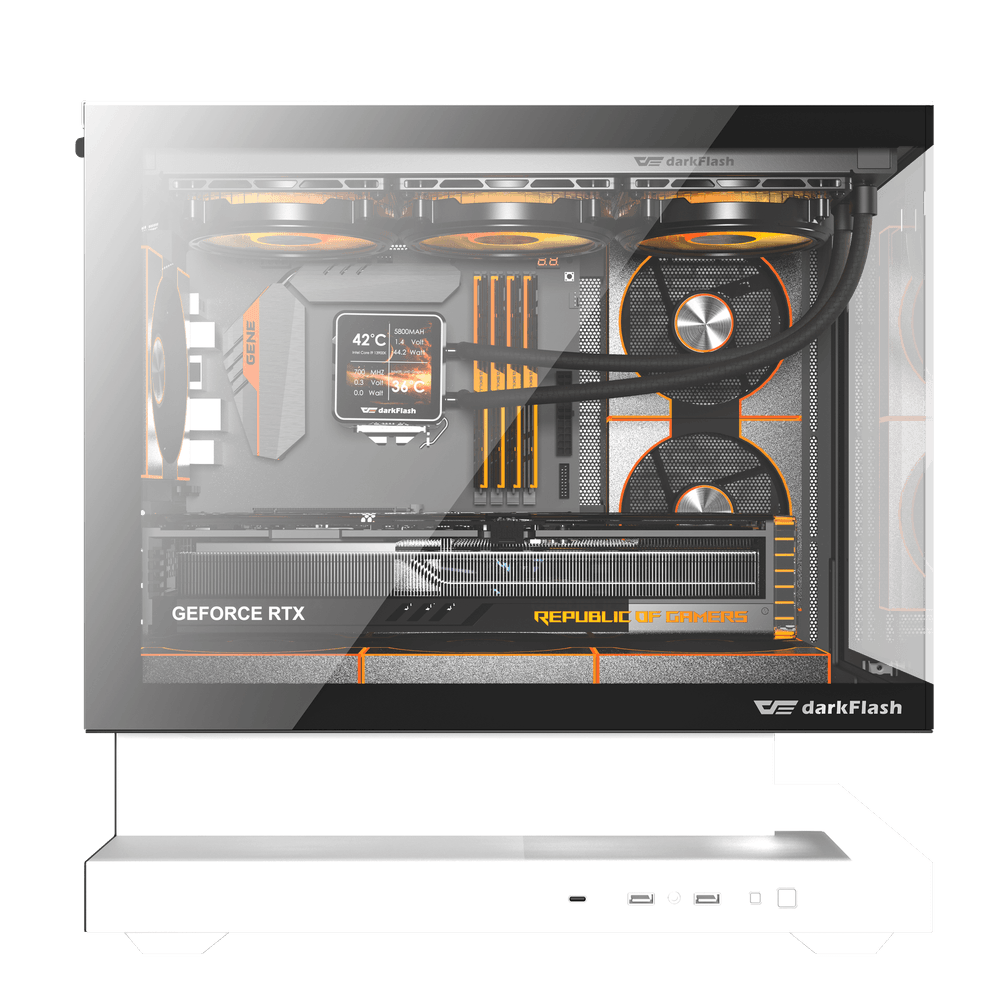 DARKFLASH FLOATRON F1 M-ATX White PC Gaming Case
