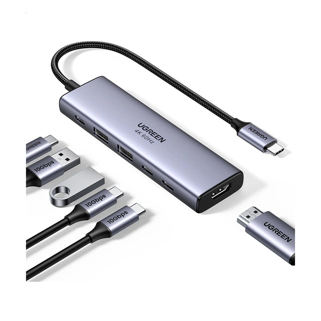 UGREEN 6-in-1 USB-C To HDMI 4K@60Hz + 2*USB-A 3.2+2*USB 3.2 C+PD Power Converter