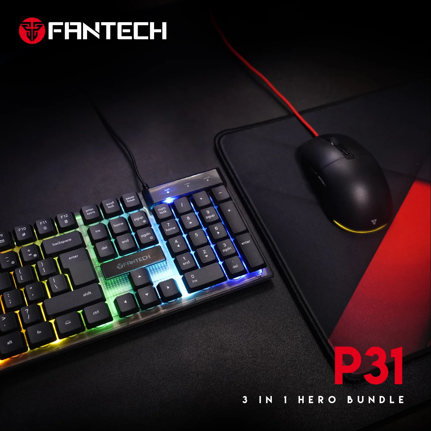 FANTECH P31 HERO BUNDLE GAMING SET (KEYBOAR+MOUSE+PAD)