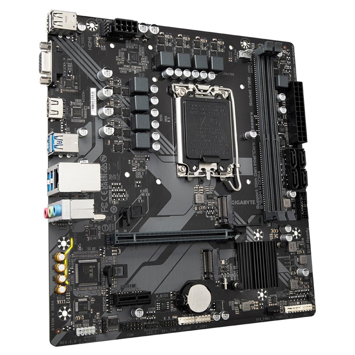 GIGABYTE B760M H, Intel 13th 12th Series, LGA 1700/DDR4 - mATX  MotherBoard