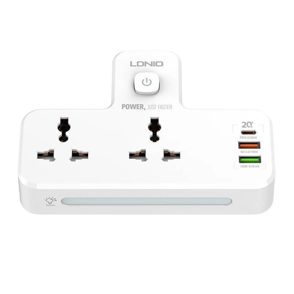 LDNIO SC2311 AC Power Sockets with 2 AC Outlets, 2USB, USB-C, 2500W