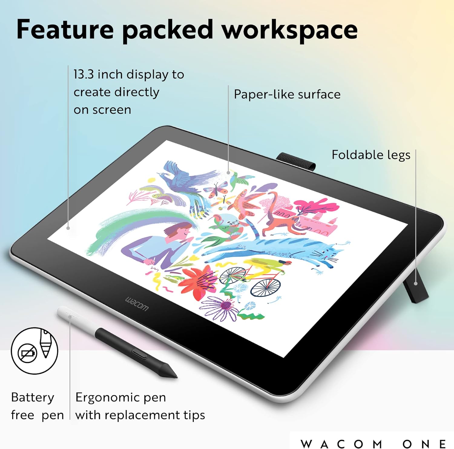 Wacom One 13 Creative Pen Display Drawing Tablet 13.3