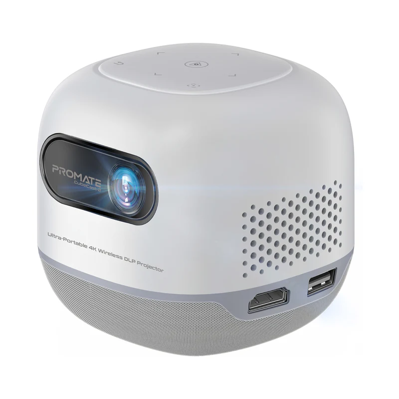 Promate CubeCast-2 Ultra-Portable 4K Wireless DLP Projector with Touch Controls
