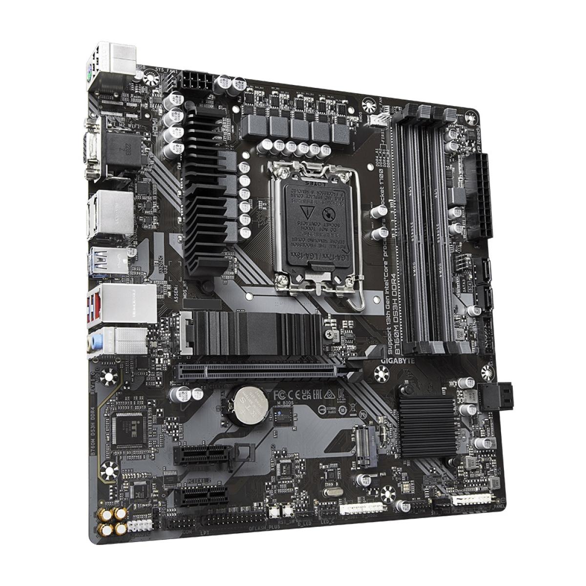 GIGABYTE B760M DS3H, Intel 13th 12th Series, LGA 1700/DDR4- mATX MotherBoard