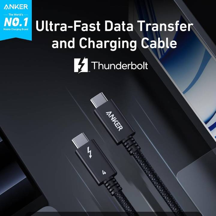 ANKER THUNDERBOLT 4 CABLE ULTRA FAST DATA TRANSFER 3.3FT/240W/40GBPS/BRAIDED