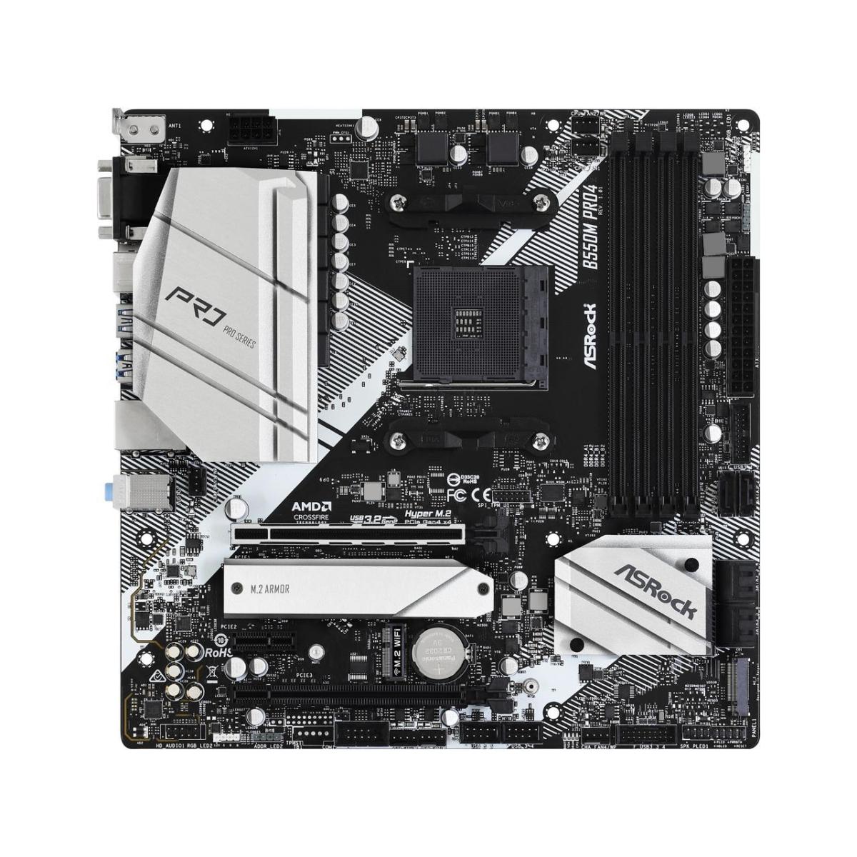 ASRock B550M Pro4, AMD RYZEN Processors, AM4/DDR4  MotherBoard