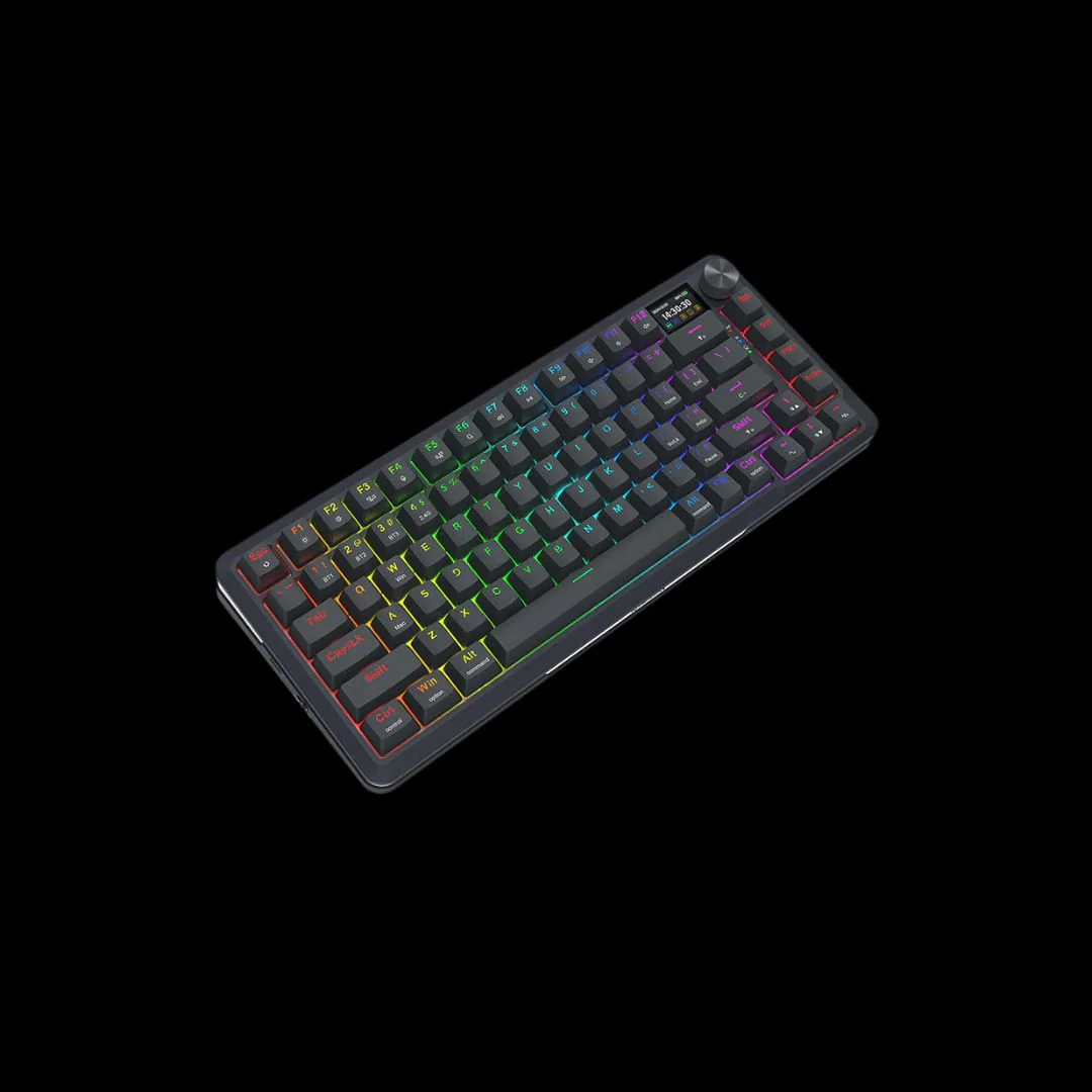 Redragon K708 Pro 75% Wireless/BT RGB Mechanical Keyboard with LCD Screen