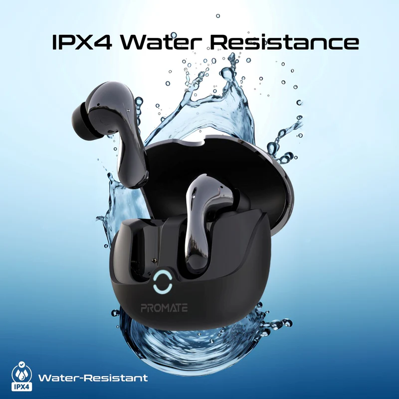 Promate Baton High-Definition Hybrid ANC TWS Earbuds with IntelliTouch - Black