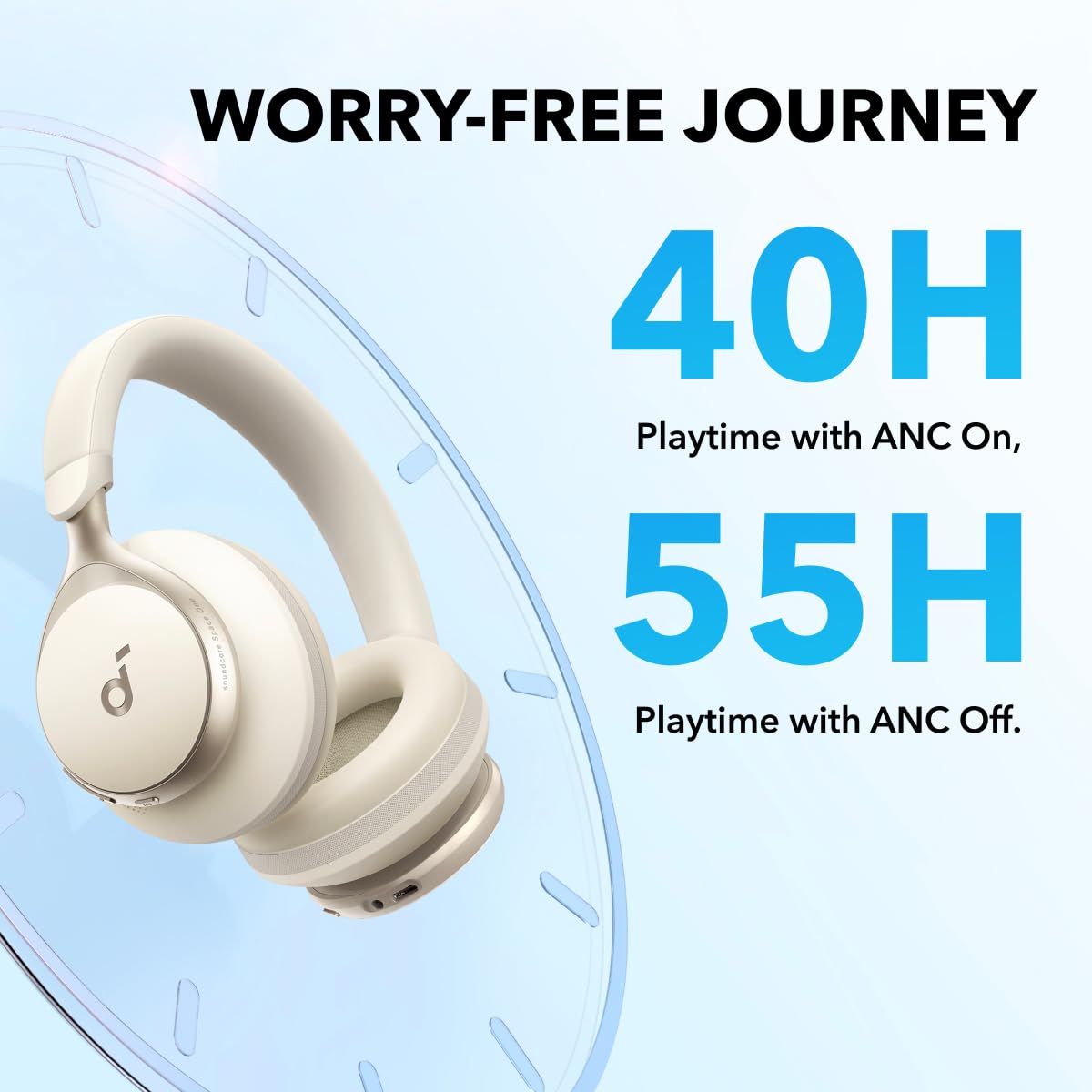 Anker SoundCore Space One ANC Headphones – Latte Cream