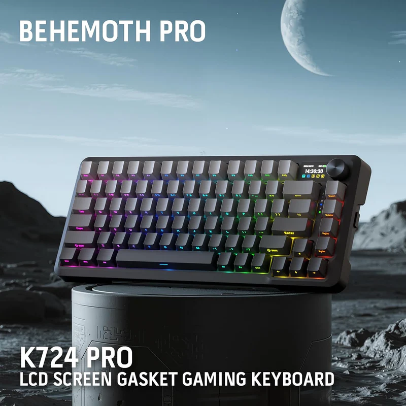 REDRAGON BEHEMOTH K724 PRO 75% Mechanical WIRELESS GAMING KEYBOARD (Gradient Black)