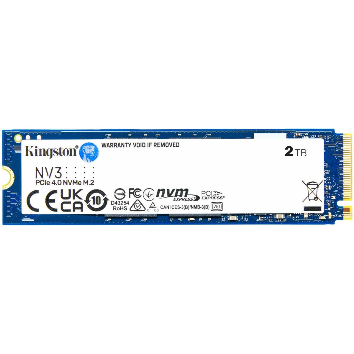 Kingston NV3 2TB PCIe 4.0 NVMe SSD M.2 Up To 6000/5000 MB/s Read/Write