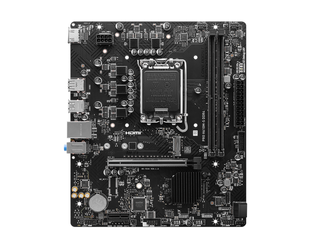 MSI PRO H610M-S DDR4 Intel® Core™ 14th/ 13th/ 12th Gen Processors LGA 1700 Motherboard