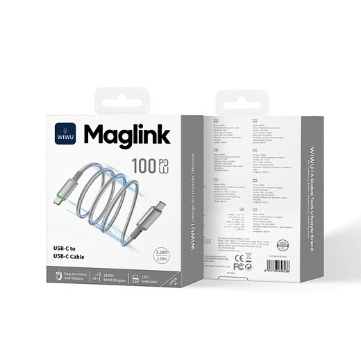 WIWU MAGLINK 100 USB-C TO USB-C CABLE 1M WIWU MAGLINK 100 USB-C TO USB-C CABLE 1M