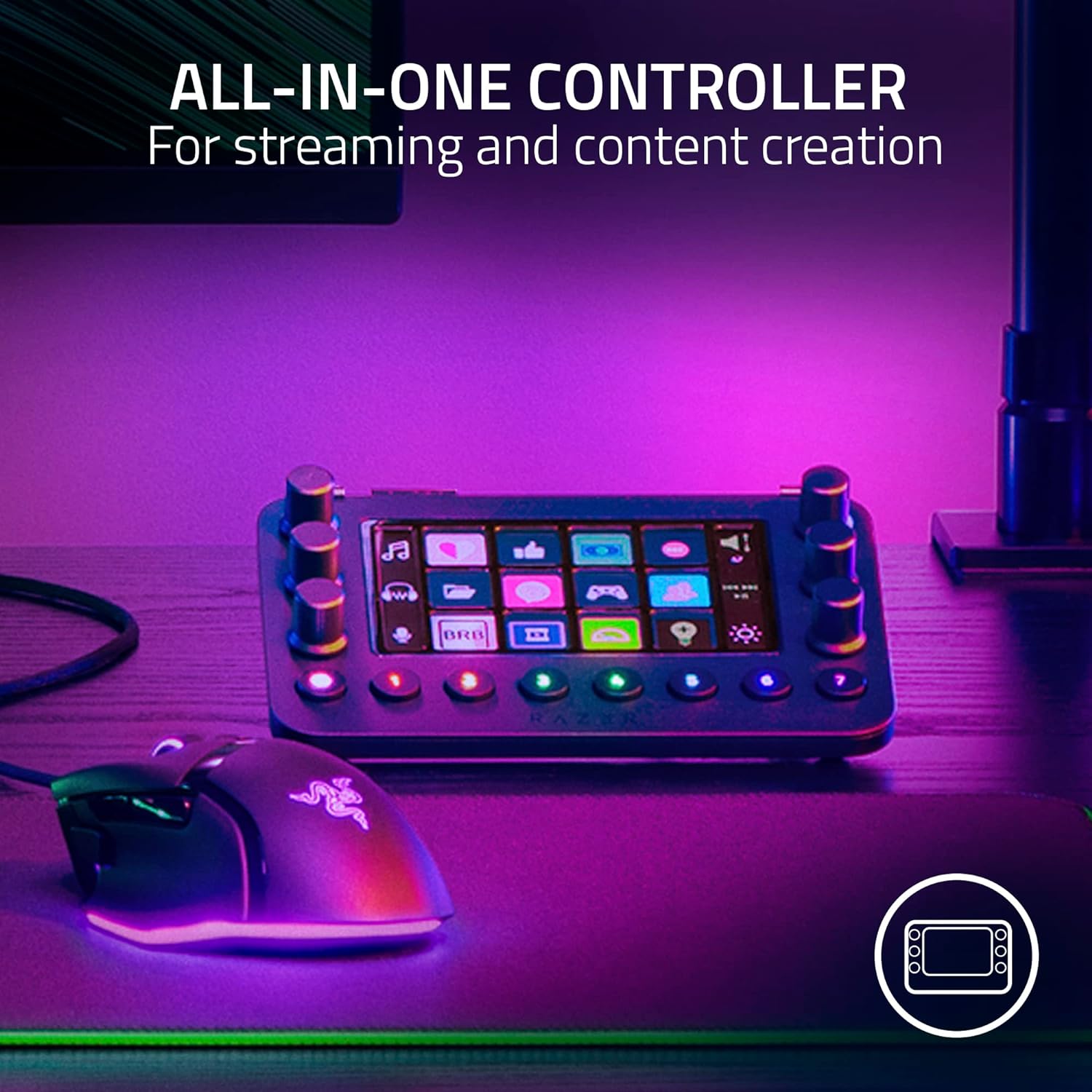 Razer Stream Controller: All-In-One Keypad for Streaming - 12 Haptic Switchblade Keys - 6 Tactile Analog Dials - 8 Programmable Buttons - Designed for PC & Mac