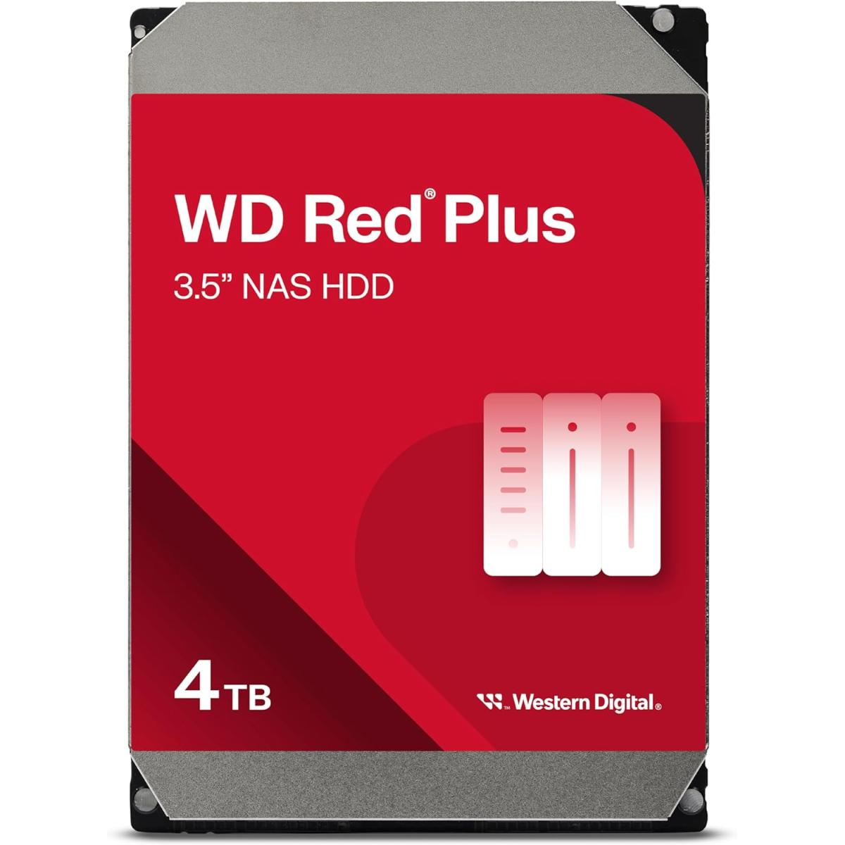 Western Digital 4TB WD Red Plus NAS Internal Hard Drive HDD 5400 RPM 256MB Cache