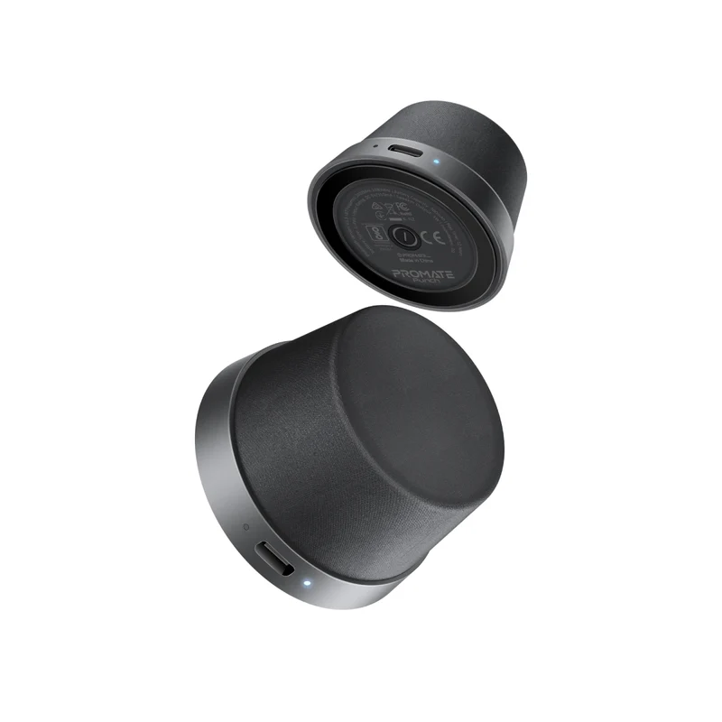Promate Punch High-Fidelity Mini Bluetooth Speaker with MagSafe Compatible Base - Black