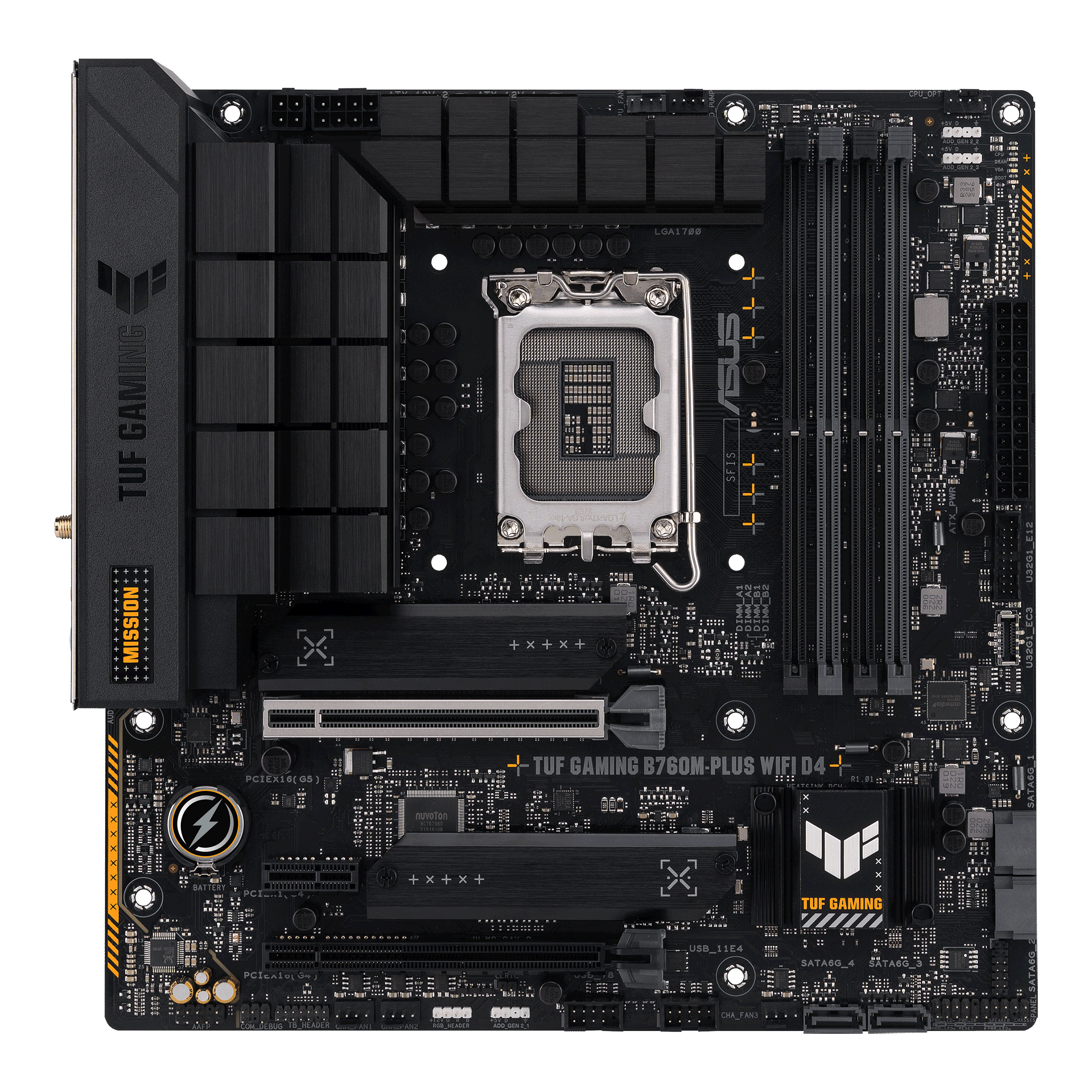 ASUS TUF B760M-PLUS WIFI D4 (13th and 12th Gen) LGA 1700 mATX Motherboard