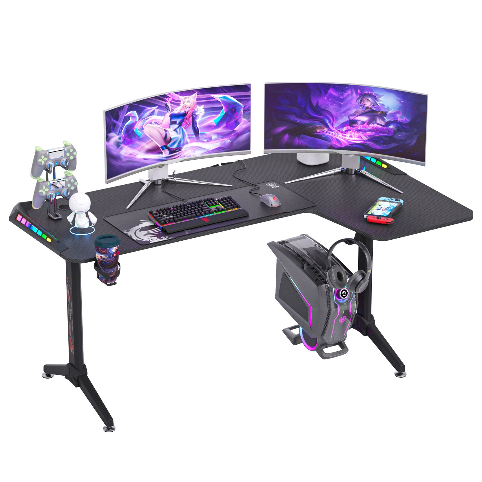 Gaming Desk L Shaped Right Corner Table Home Office